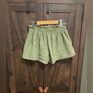 Sage Paperbag High Waisted Shorts